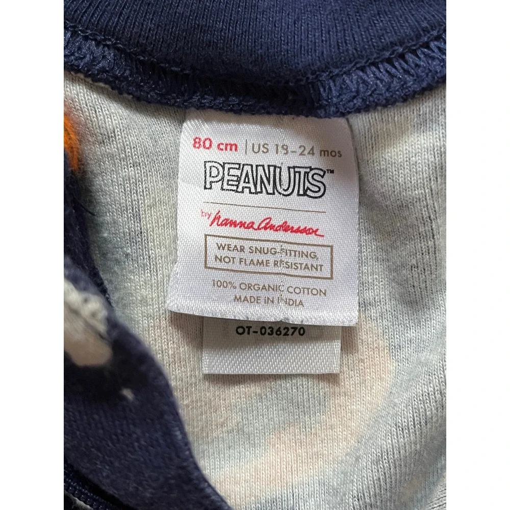 Hanna Andersson Peanuts Snoopy Halloween Organic Cotton Sleeper 18-24 Months